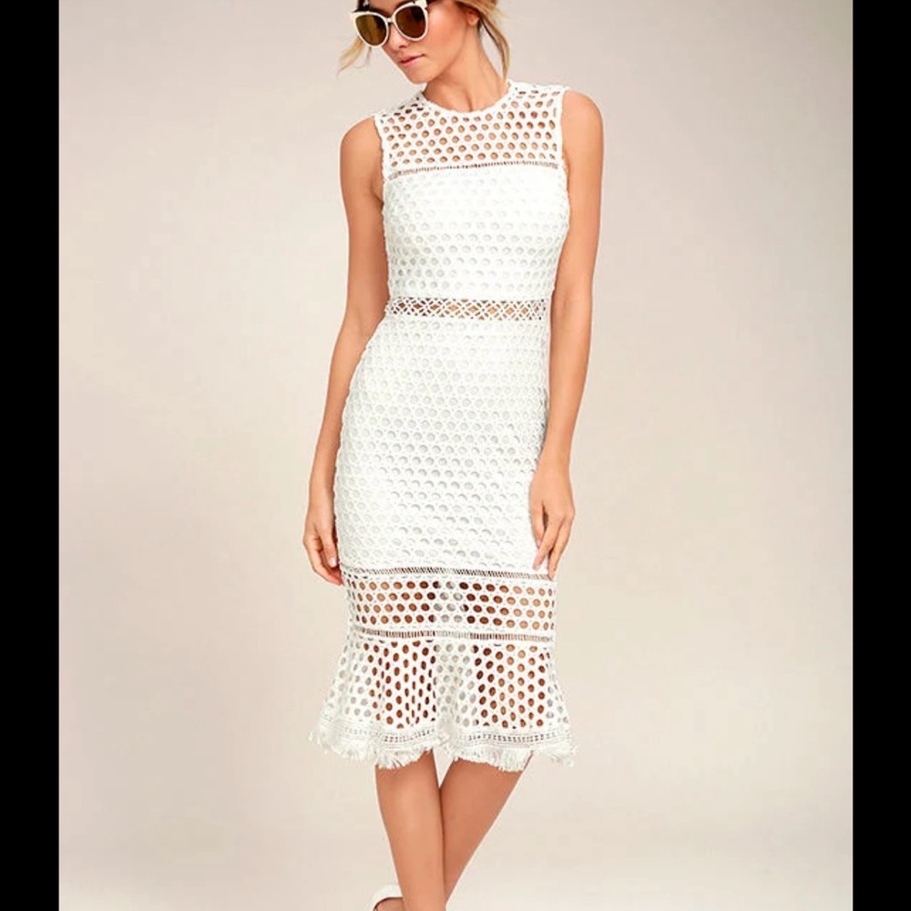 white midi dress